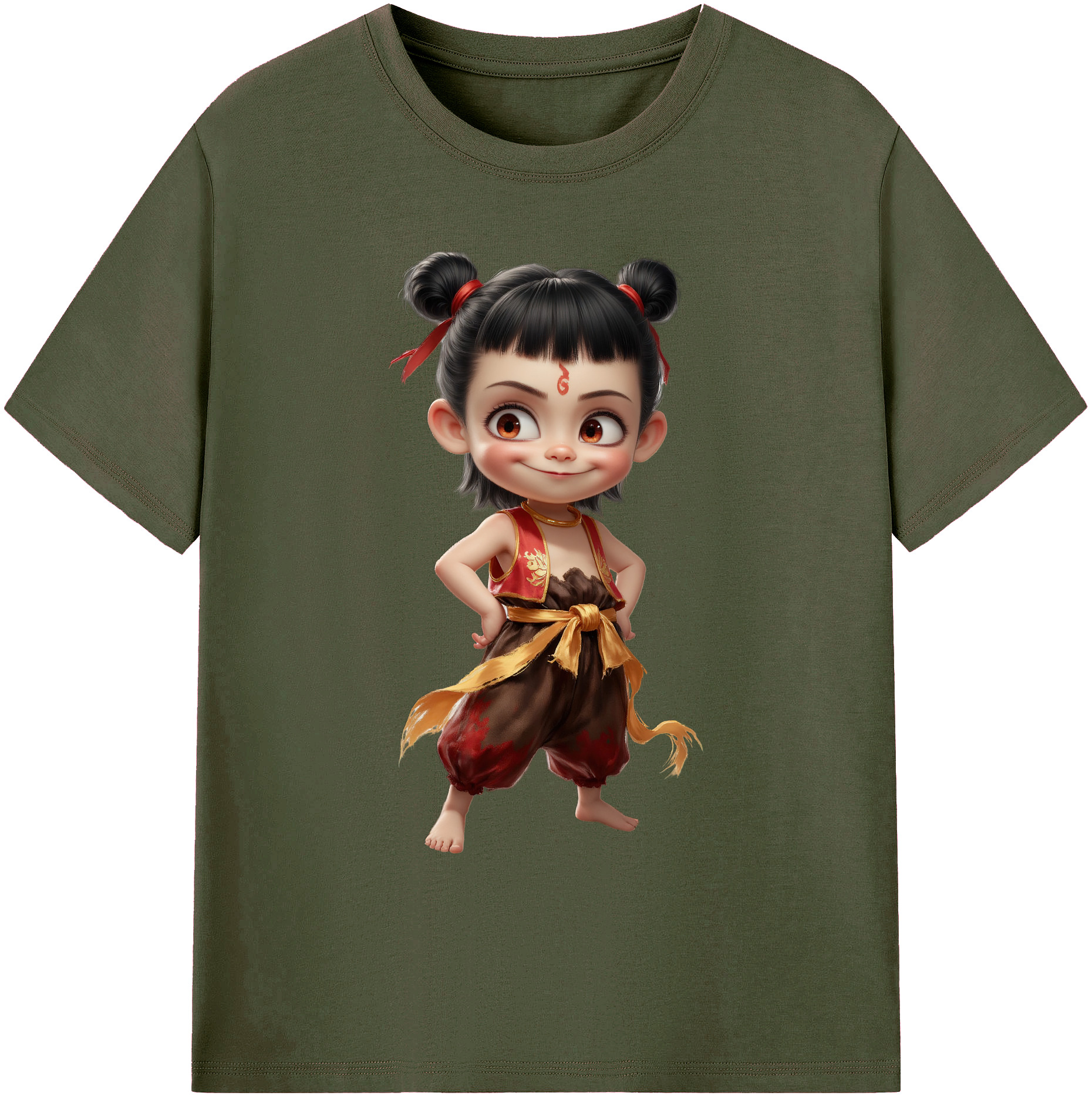 （画像用） Ne Zha 2 ナタ 魔童の大暴れ 綿100％ メンズ半袖Tシャツ｜肌触りやわらか＆通気性